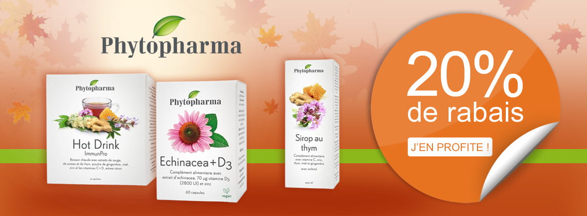 Durant le mois d’octobre, profitez de -20% sur toute la gamme Phytopharma.